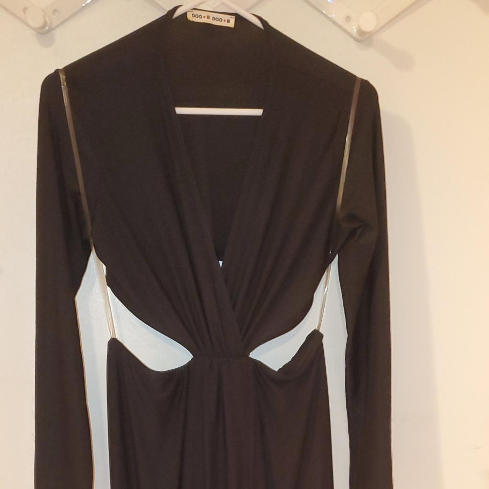Black cutout dress with slit